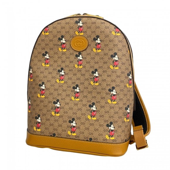 Gucci GG Supreme Disney Backpack 552884 Brown Women's - Picture 1 of 9